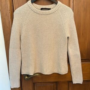 Jenni Kayne cashmere fisherman sweater, beige/oatmeal, Medium